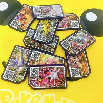 Kore Versiyonu 5 Yıldızlı Pokemon Ga ole Diskler Arcade Oyunu QR P Flash Kart Kampanyası Legend Özel Rayquaza Lunala Gaole Koleksiyonu