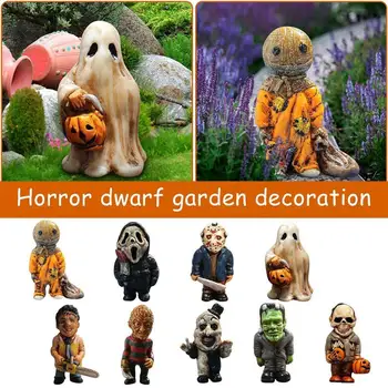 Korkunç Hayalet Cadılar Bayramı Kabak Heykeli Korku Filmi Villain Çirkin Bahçe Cüceler Kabus Korku Gnome Dekoratif Süsler