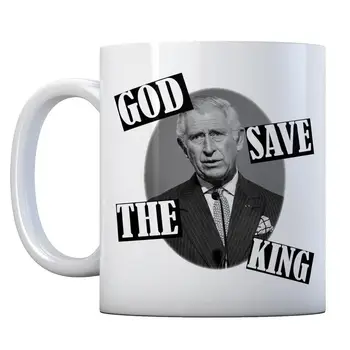 Kral Charles III Kupa Kutlama İNGİLTERE Kral Charles III Kupa 2022 Beyaz Komik Sarcasm Kahve Fincanı Arkadaş için Hediyeler Tanrı Kralı Kurtar