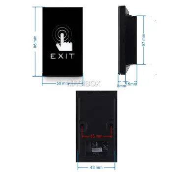 KT-A09B Dar panelli kapı Dokunmatik Çıkış Düğmesi Pleksiglas Panel Kızılötesi İndüksiyon Çift LED Göstergesi Erişim Kontrolü Çıkış Anahtarı
