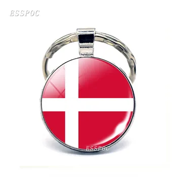 Kuzey Avrupa: Danimarka İsveç Finlandiya Norveç İzlanda Bayrağı Anahtarlık Cam Takı Anahtarlık Kolye Patriot Ulusal Günü Hediyeleri