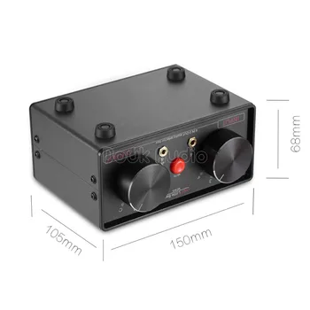 Küçük Ayı Son 4-İN-3-OUT 3.5 mm RCA Ses Seçici Switcher Kutusu Bluetooth Alıcısı Splitter Preamp Ev Ses İçin