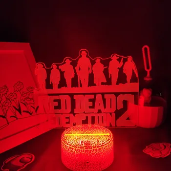 Kırmızı ölü Redemptions 2 LOGO oyunu şekil Arthur Morgan 3D lambaları Led RGB gece ışıkları serin hediye yatak odası masa renkli dekorasyon