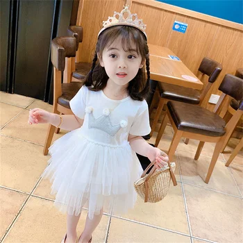 Kız Elbise 2022 Yaz Prenses Elbiseler Kısa Kollu Çocuk Elbise Unicorn Parti Kız Elbise Çocuk Giyim prenses elbise