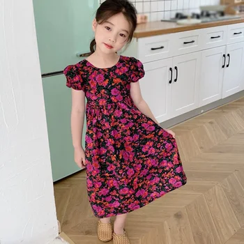 Kız Elbise Prenses Peri Çiçek Backless Casual Sundress Tatil Plaj Parti düğün elbisesi Çocuk Yaz Giyim Yeni Stil