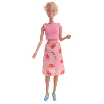 Kız Çiçek Elbise Elbise Renkli Leopar Baskı Tarzı 11 İnç 26-28 Cm Barbie 1/6 BJD Bebek, giysi Aksesuarları