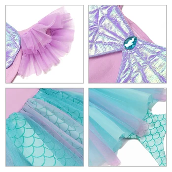 Kızlar Küçük Denizkızı Ariel Prenses Elbise Cosplay Kostümleri Çocuklar İçin Bebek Kız Tatil Çocuk Cadılar Bayramı Giyim