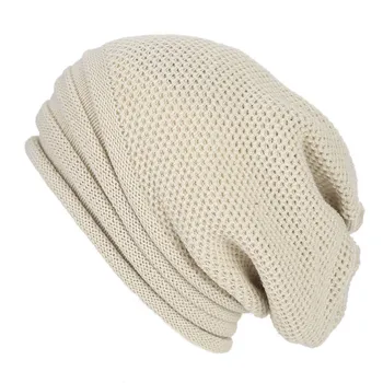 Kış Baggy hımbıl bere Şapka Yün Örme Sıcak Kap Erkekler Kadınlar için Bere Büyük Boy Kış Şapka Kayak için