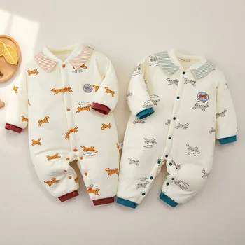Kış Bebek Giysileri Tulum Pamuk Bebek Kız Erkek Tulumlar Giysileri Kalınlaşmak Roupas De Bebe Sıcak Çocuk Giysileri Tulum Kıyafetler