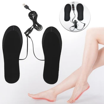 Kış sezonu USB ısıtmalı ayakkabı tabanlık Unisex yıkanabilir kesilebilir tabanlık elektrikli ısıtma ayak sıcak çorap ped Mat