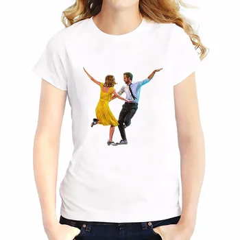 La La Land Mia Klasik Dans T Shirt Yeni Tees günlük t - shirt Kadın Kısa Kollu Yumuşak Nefes Tshirt