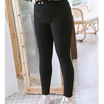 Lasrge Boyutu 10XL 150 kg Kadın kalem pantolon Yüksek Bel Sıska Sonbahar Tayt Feminina Pantolon Siyah Renk Elastik Atık Büyük Pantolon