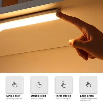 LED hareket sensörlü ışık Akıllı Kablosuz Manyetik Gece Lambası USB Şarj Edilebilir Gece Lambası Dolap Mutfak Dolabı Başucu