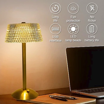 LED Masa Lambası Akülü Dokunmatik Karartma masa lambası USB Şarj Edilebilir Gece Lambası Otel Dekor için atmosfer ışığı Teslimat Kutusu ile