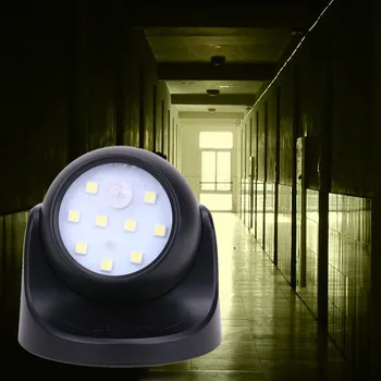 LED sensörlü ışık Otomasyon İndüksiyon Tavan Lambası 360 Rotasyon SMD LED Hareket Sensörü Gece İşığı Lambası Merdiven Dışında Ev