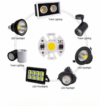 LED Y32 COB Çip Lamba Matris AC 220V 3W 5W 7W 9W 12W Projektör Spot Gerek Sürücü projektör ışığı Ampul boncuk