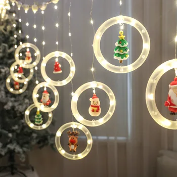 Led ışık dize perde lambası yeni yıl noel süslemeleri Noel 2023 kar tanesi Navidad Merry Christmas ağacı tatil ışık