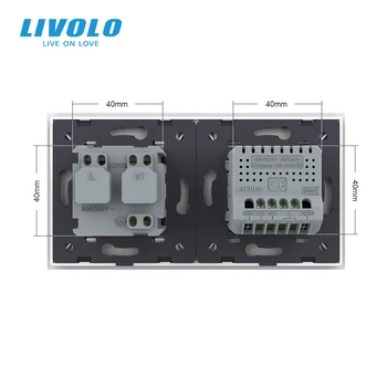 Livolo 16A AB standart Duvar Priz Dokunmatik Anahtarı, AC220~250V,4 renk Kristal Cam Panel, C702-C7C1EU-11, hiçbir logo