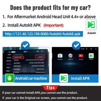 Loadkey Carlinkit CarPlay Android Otomatik Kablolu Dongle Adaptörü Aktivatör Ariplay USB Navigasyon Oynatıcı Araba Tamir Android Ekran