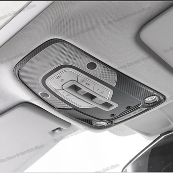 Lsrtw2017 Karbon Fiber Araba Tavan Lambası Trim Okuma İşık Çerçeve Audi A4 A5 A6 A7 Q5 2017 B9 C8 2017 2018 2019 2020 Aksesuarları