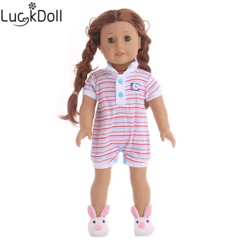 LUCKDOLL Pembe Tulum Fit 18 İnç Amerikan 43 cm Bebek oyuncak bebek giysileri Aksesuarları, Kız Oyuncak, Nesil, doğum günü hediyesi