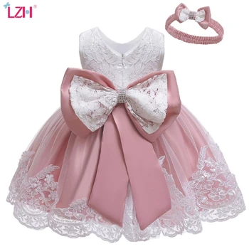 LZH Bebek Noel Elbise Kız için 1 yıl doğum günü partisi elbisesi Infnat İlmek Prenses Elbise Çocuklar Akşam Düğün Yenidoğan Giysileri