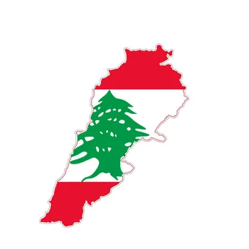 Lübnan Bayrağı Harita Otomobil Parçaları Yaratıcı Vinil Çıkartmaları Araba Çıkartmaları Dış Aksesuarları Malzemeleri Tutkal Etiket Ulusal Bayrak