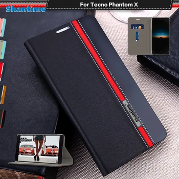 Lüks PU Deri Kılıf Tecno Phantom X Flip Case Tecno Phantom X telefon kılıfı Yumuşak TPU Silikon arka kapak