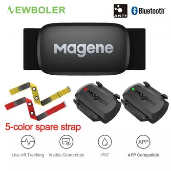 Magene H64 nabız monitörü göğüs kemeri ANT + ve Bluetooth 4.0 Kalp Hızı Sensörü IP67 Su Geçirmez Çift Modlu Hız Ritim Sensörü