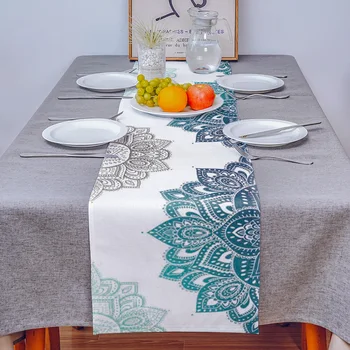 Mandala Desen Degrade Masa Koşucu Düğün Masa Dekorasyon yemek masası Dekor Placemat yılbaşı dekoru Masa Örtüsü