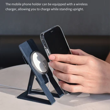 Manyetik Deri Kart Yuvası Telefon cep telefonu tutucu standı Görünmez ve Katlanabilir Standı iPhone 13 12 Pro Max Braketi Tutucu