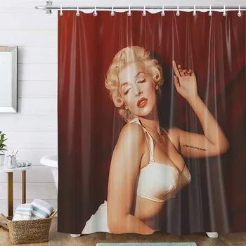 Marilyn Monroe Duş Perdesi Su Geçirmez Banyo perde kumaşı Duş Setleri Drop Shipping 1 adet özel
