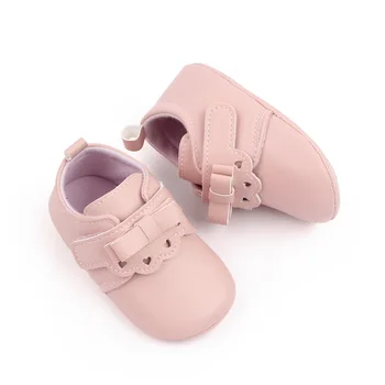 Marka Bebek Kız Ayakkabı Bebek Sevimli Yay Deri Yürüyüşe Toddler Yumuşak Kauçuk Alt Yenidoğan Bebes Prenses Ayakkabı için 1 yıl hediye