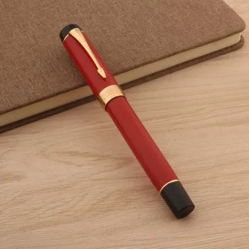 Marka Iş JinHao 100 dolma Kalem Kırmızı Altın Ok #6 Nib Spin Kırtasiye Ofis Malzemeleri Mürekkep Kalemler Yeni