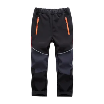 Marka Su Geçirmez Rüzgar Geçirmez Erkek Kız Pantolon Sıcak Pantolon Sportif Tırmanma Pantolon Çocuk Yumuşak Kabuk Kıyafetler 5-16 Yaşında