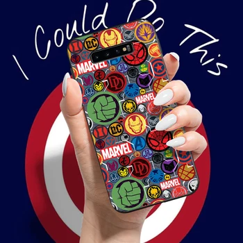 Marvel Avengers Logo samsung kılıfı Galaxy S10 Artı Lite S10E Telefon samsung kılıfı S10 5G Sıvı Silikon Silikon Kapak
