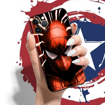 Marvel Avengers Örümcek Adam Telefon kılıfı İçin iPhone 14 13 12 11 Pro Max Mini SE 6 6S 7 8 Artı X XR XS Max Darbeye Dayanıklı Yumuşak Kapak