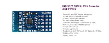 MATEKSYS CRSF-PWM-6 CRSF PWM Dönüştürücü 6 PWM 50-400Hz Çıkış 2 UART Harici Akım Sensörü Failsafe Otomatik Seti RC Almak
