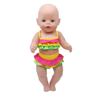 Mayo Gökkuşağı Kayış Mayo 2 adet Bikini Takım Elbise İçin Fit 43cm Doğan Bebek Bebek 17 İnç Yeniden Doğmuş Bebekler Bebek Giysileri