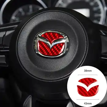 Mazda Axela Atenza için CX - 5 CX - 4 2017-2018 Gerçek Karbon Fiber Araba Hava Yastığı direksiyon Paneli Sticker Kapak Trim Araba-styling