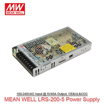 MeanWell LRS-200-5 100 to 240VAC Giriş 5V40A Çıkış 200W Tek Çıkışlı Anahtarlama Güç Kaynağı İçin CE İle LED Ekran