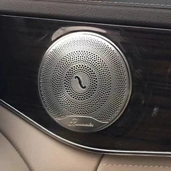 Mercedes Benz için Yeni C Sınıfı E Sınıfı Glc W205 paslanmaz çelik Araba Kapı Ses Hoparlör Dekoratif Kapak Trim Araba Aksesuarları