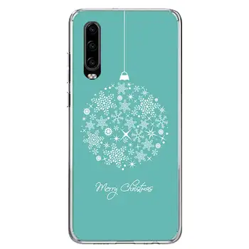Merry Christmas dekorasyon Kapak telefon kılıfı İçin Huawei P30 Lite P20 P40 P50 Mate 40 30 20 10 Pro Lüks Temizle Baskı Kabuk Coque