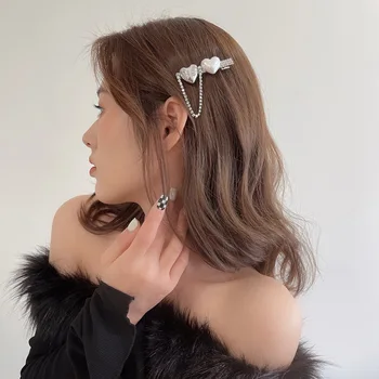 Metal Aşk Kalp Yan Klipler Firkete Kore Moda Serin Kızlar Patlama Klip Kadınlar Geometrik Benzersiz Tasarım Gümüş Renk Tokalarım