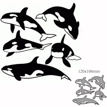 Metal Kesme Cut Kalıplar Hayvan balina Dekorasyon koleksiyon defteri kağıdı Zanaat Bıçak Kalıp Bıçak Yumruk Şablonlar