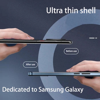 Metal Manyetik Kabuk Samsung Galaxy S23 S22 S21 Ultra S23 telefon kılıfı Dahili Lens koruma titanyum alaşımlı ultra ince kapak