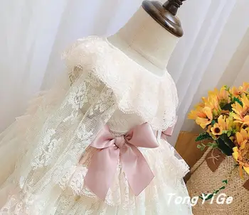 Miayii Bebek Giyim İspanyol Lolita Vintage Dantel Yay Balo Doğum Günü Partisi Paskalya Prenses Elbise Kızlar İçin Y3797