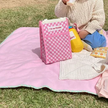 MILANCEL 2022 Bahar Yeni bebek bezi çantaları Kore Ekose Piknik Çantası Yalıtımlı çocuk beslenme çantası Moda Anne Çantaları