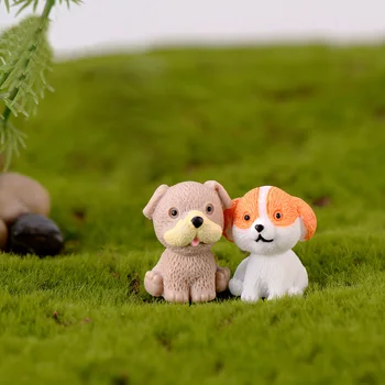 Mini boy Köpek aksiyon Figürleri küçük köpek Hayvan Modeli Minyatür Heykelcik Peri ev Bahçe Düğün Bebek Dekorasyon Kız oyuncak hediye