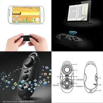 Mini Gamepad kablosuz bluetooth V3.0 Oyun Kolu VR Denetleyici Uzaktan Pad Gamepad İçin IOS / Android Smartphone Joystick İçin VR PC